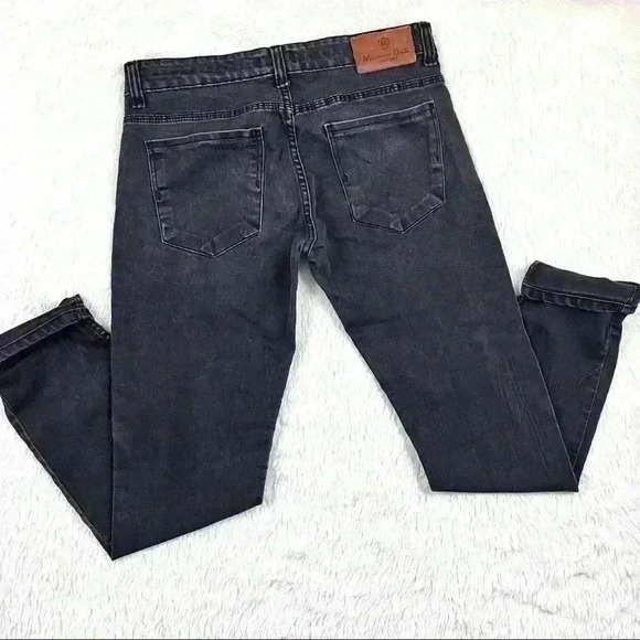 Massimo Dutti Faded Black Midrise Button Fly Skinny Jeans - Picture 6 of 14